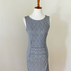 Tory Burch Blue and White Sleeveless Sheath Viviane Dress SILK